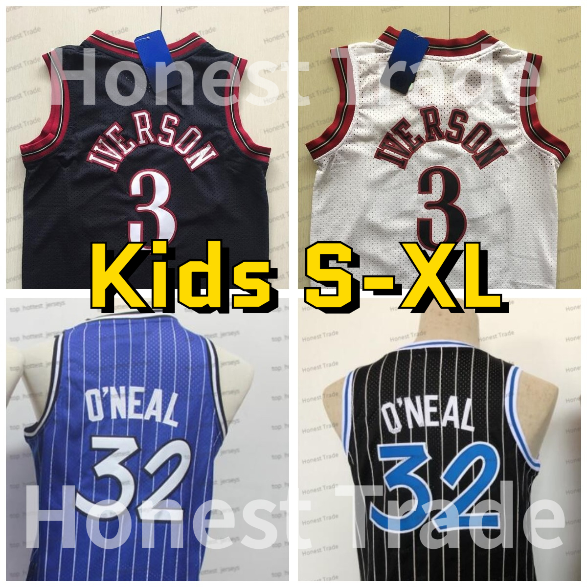 Kids Retro Allen 3 Iverson Basketball Jersey 32 Shaq White Black Throwback Neal Stitched Vintage Youth Jerseys Gifts For Children, Kids jersey
Kids Retro Allen 3 Iverson Basketball Jersey 32 Shaq White Black Throwback Neal Stitched Vintage Youth Jerseys Gifts For Children, Kids jersey