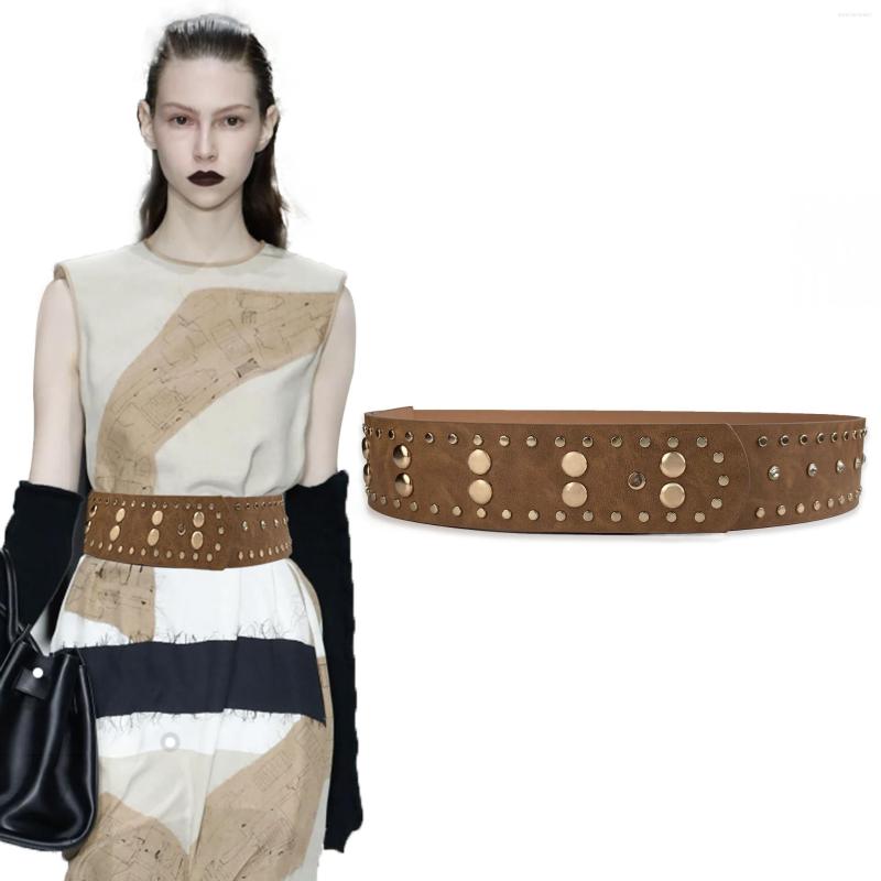 Belts Female Retro Rivet Gold Wide Belt Buckle Jeans Dress Suit Leather Luxury High Quality Top Designer Brand For Woman Cowboy, Black
Belts Female Retro Rivet Gold Wide Belt Buckle Jeans Dress Suit Leather Luxury High Quality Top Designer Brand For Woman Cowboy, Black