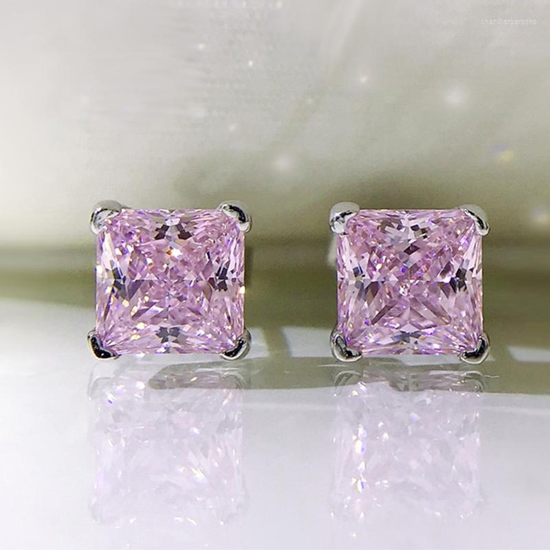 Stud Earrings 925 Sterling Silver Pink Yellow White Princess Cut Square 6 6mm 5A Zircon For Women Sparkling Wedding Fine Jewelry
Stud Earrings 925 Sterling Silver Pink Yellow White Princess Cut Square 6 6mm 5A Zircon For Women Sparkling Wedding Fine Jewelry