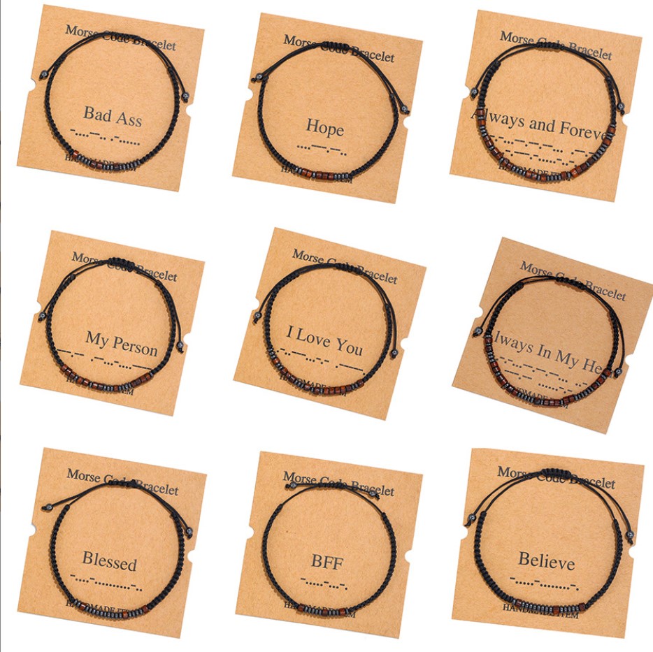 Morse Code Braided Wooden Wood Beaded Chakras Bracelets for Couples Multi Styles Free Choice
Morse Code Braided Wooden Wood Beaded Chakras Bracelets for Couples Multi Styles Free Choice