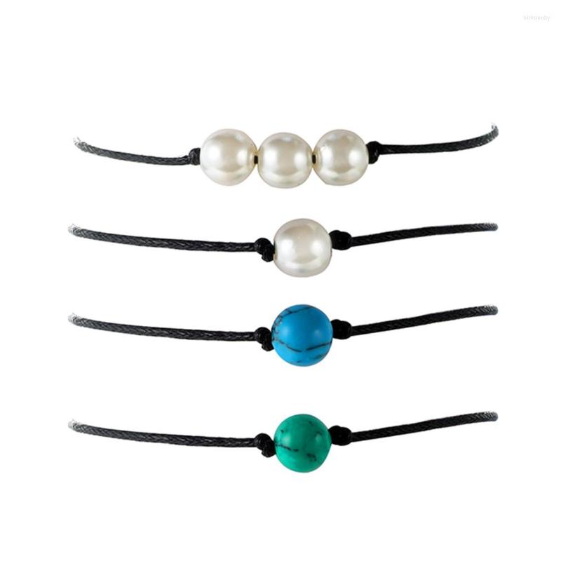 Anklets Simple Pearl Blue Green White Turquoise Hand-woven Leather Rope 4 Piece Anklet Bracelet
Anklets Simple Pearl Blue Green White Turquoise Hand-woven Leather Rope 4 Piece Anklet Bracelet