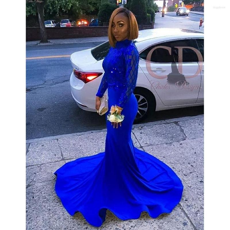 Party Dresses Royal Blue Prom Dress Long 2022 Design High Neck Lace Appliques Sleeves Backless Formal Evening CP446
Party Dresses Royal Blue Prom Dress Long 2022 Design High Neck Lace Appliques Sleeves Backless Formal Evening CP446