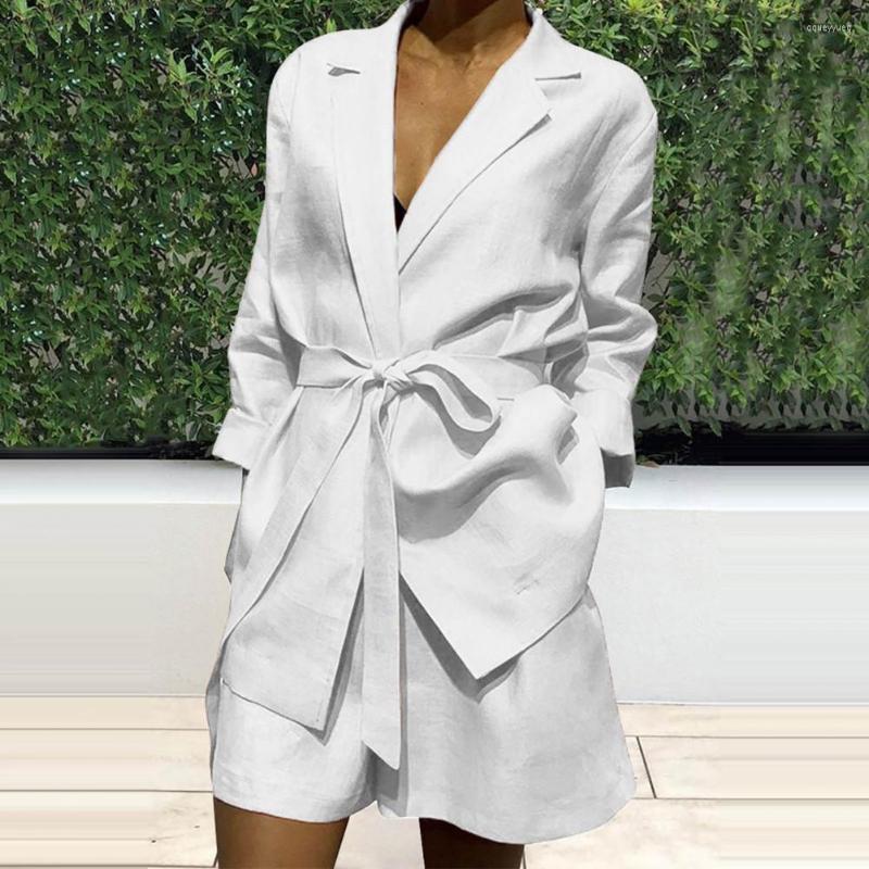 Women's Tracksuits 2 Pcs/Set Women Shirt Shorts Set Lapel Elastic Waists Long Sleeves Solid Color Dress Up Tight Waist With Belt Autumn Coat, Black
Women's Tracksuits 2 Pcs/Set Women Shirt Shorts Set Lapel Elastic Waists Long Sleeves Solid Color Dress Up Tight Waist With Belt Autumn Coat, Black