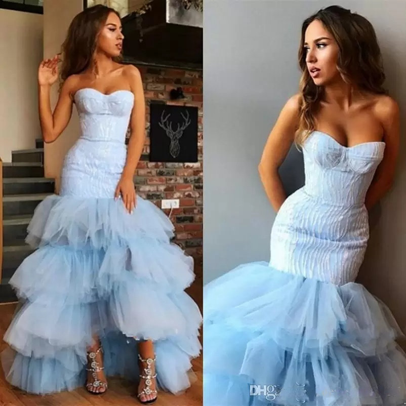 Light Sky Blue Prom Dresses Sexy Sweetheart Tiered Tulle Evening Gowns High Low Bodice Cocktail Formal Party Dress Women Formal Wear, Same as picture
Light Sky Blue Prom Dresses Sexy Sweetheart Tiered Tulle Evening Gowns High Low Bodice Cocktail Formal Party Dress Women Formal Wear, Same as picture
