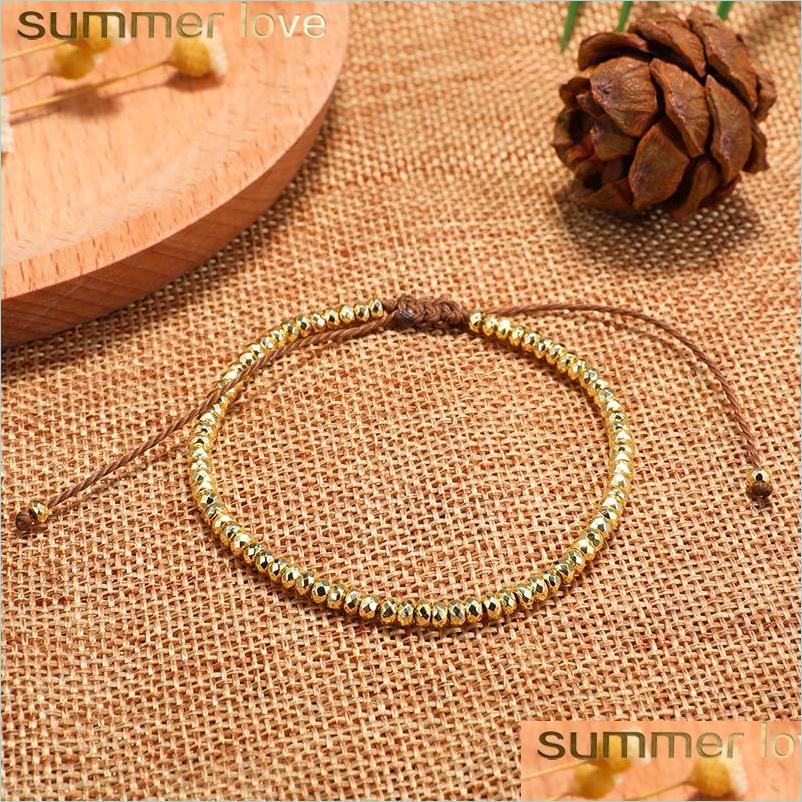 Beaded New Simple Small Copper Bead Bracelet Lucky Charm Handmade Wax Rope Braided Bracelets For Men Women Jewelry Gift Drop Delivery Dhbs2
Beaded New Simple Small Copper Bead Bracelet Lucky Charm Handmade Wax Rope Braided Bracelets For Men Women Jewelry Gift Drop Delivery Dhbs2