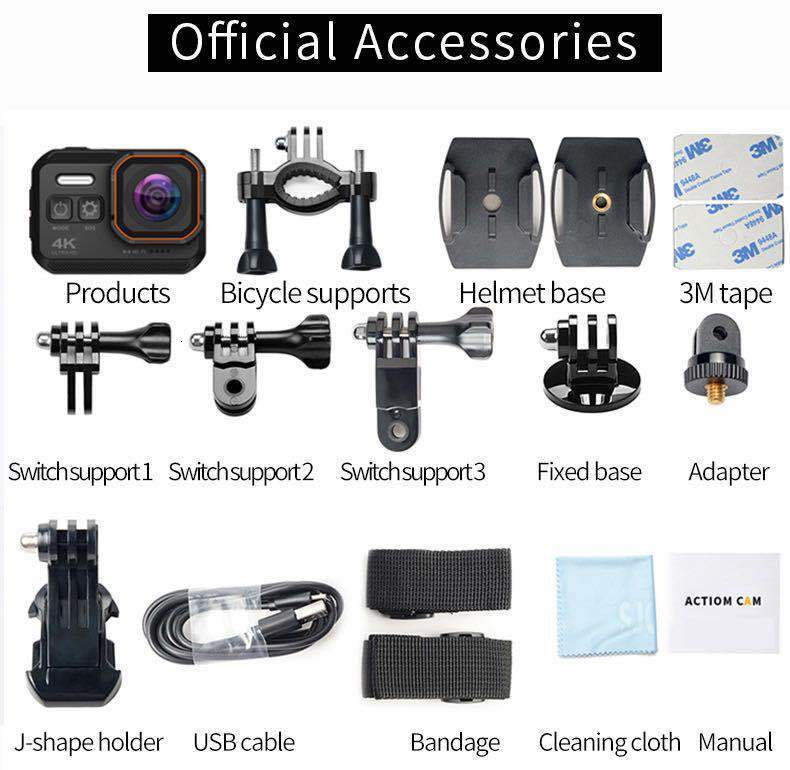 Sports Action Video Cameras 4K Ultra HD 60fps 10m waterproof 2 0039 Screen 1080p Sport Go Drive Recorder Tachograp Travel Digit