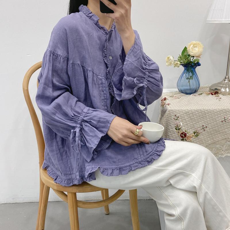 Women's Blouses Johnature 2022 Ruffles Linen Lace-up Women Shirts Tops Spring Summer Vintage Mori Loose Slits Female, Purple
Women's Blouses Johnature 2022 Ruffles Linen Lace-up Women Shirts Tops Spring Summer Vintage Mori Loose Slits Female, Purple