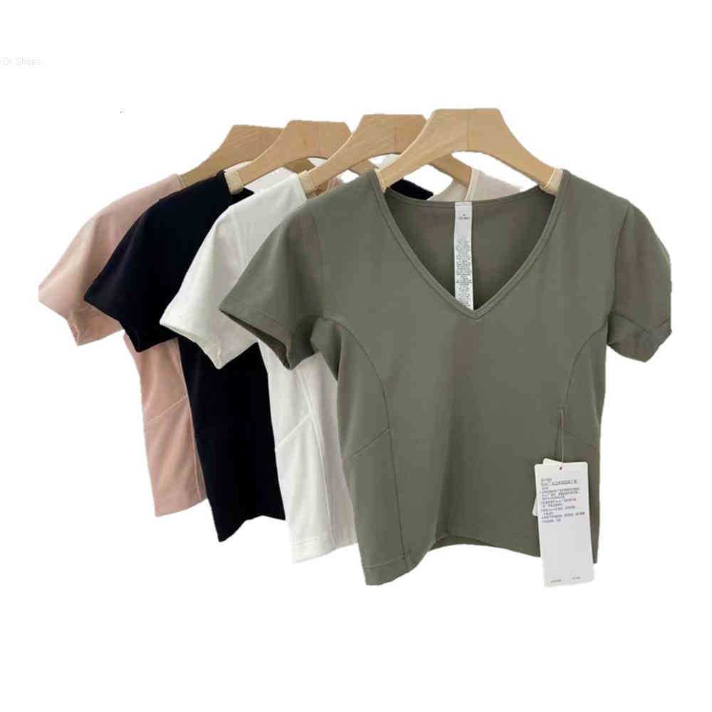 2022 Gym Women's T-Shirt Yoga quick-drying clothes V-neck sports short-sleeved nude tight breathable short T-shirt with label top quality 4, White
2022 Gym Women's T-Shirt Yoga quick-drying clothes V-neck sports short-sleeved nude tight breathable short T-shirt with label top quality 4, White