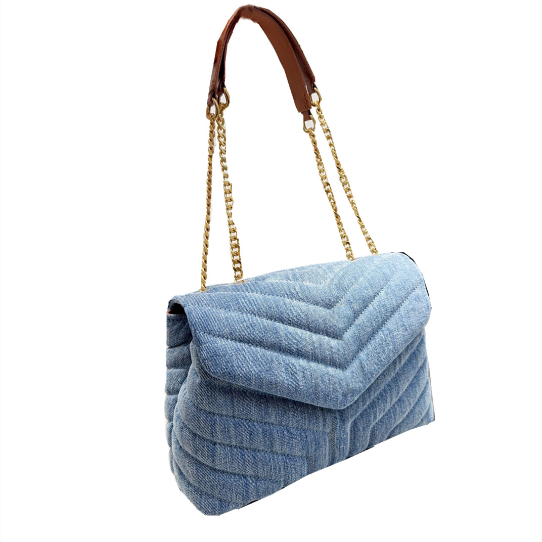 2022Women's shoulder bag New denim retro cloud style designer chain bag practical and versatile, Blue
2022Women's shoulder bag New denim retro cloud style designer chain bag practical and versatile, Blue