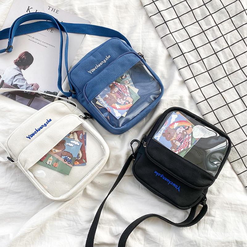 Evening Bags Creative Cute Cartoon Bear Shoulder Bag Transparent Stitching Canvas Student Crossbody, Black
Evening Bags Creative Cute Cartoon Bear Shoulder Bag Transparent Stitching Canvas Student Crossbody, Black