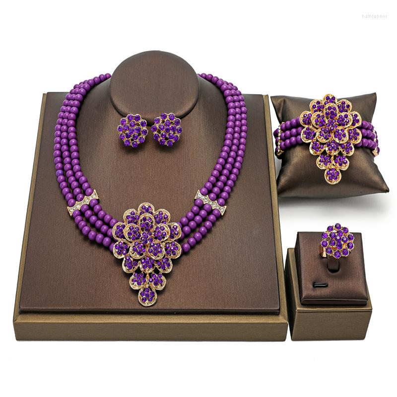 Necklace Earrings Set Bridal Gift Nigerian Wedding Designer Woman Fashion African Beads Custome Gold-colorful Jewelry Wholesale, Picture shown
Necklace Earrings Set Bridal Gift Nigerian Wedding Designer Woman Fashion African Beads Custome Gold-colorful Jewelry Wholesale, Picture shown