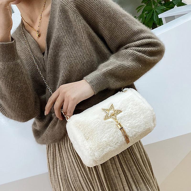 Evening Bags Star Pendant Plush Fluffy Shoulder Bag For Women Chains Design Warm Crossbody Casual Lady Handbag And Purse Bolsa, Black
Evening Bags Star Pendant Plush Fluffy Shoulder Bag For Women Chains Design Warm Crossbody Casual Lady Handbag And Purse Bolsa, Black