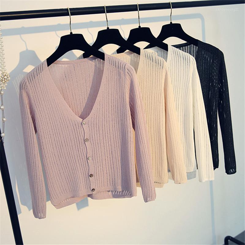 Women's Knits Summer Autumn Women Hollow Out Short Cardigan Thin Silk Knitted Cardigans Female V-Neck Long Sleeve Sweater Coat Jacket AB1554, Black
Women's Knits Summer Autumn Women Hollow Out Short Cardigan Thin Silk Knitted Cardigans Female V-Neck Long Sleeve Sweater Coat Jacket AB1554, Black