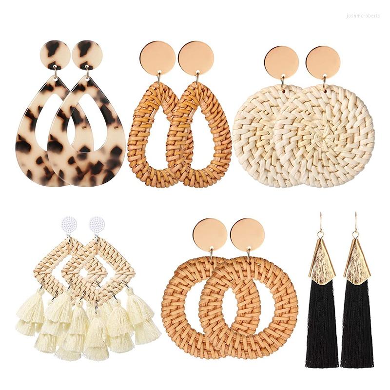 Dangle Earrings 6 Pairs Women Handmade Rattan Statement Acrylic Geometric Straw Tassel
Dangle Earrings 6 Pairs Women Handmade Rattan Statement Acrylic Geometric Straw Tassel