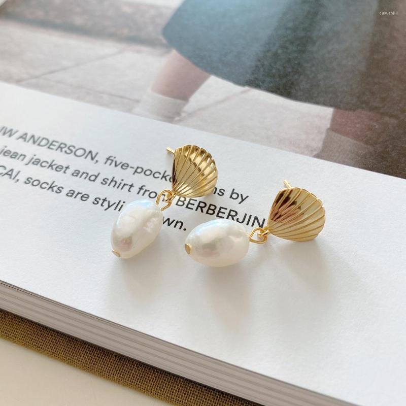 Dangle Earrings 18k Gold Real. Authentic 925 Sterling Silver Pearl & Conch Shell Shape Long Fine JEWELRY C-C311
Dangle Earrings 18k Gold Real. Authentic 925 Sterling Silver Pearl & Conch Shell Shape Long Fine JEWELRY C-C311