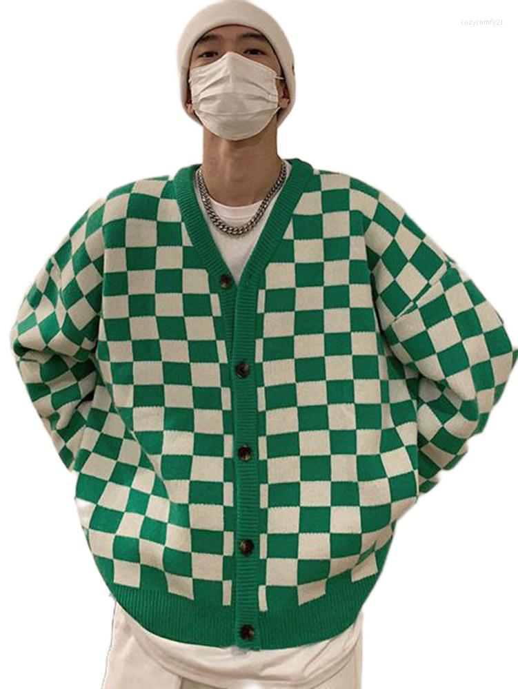 Men's Sweaters Checkerboard Plaid Sweater Knitted Boys Cardigan Spring Autumn V-neck Trend College Coats Green Streetwear HomeWear
Men's Sweaters Checkerboard Plaid Sweater Knitted Boys Cardigan Spring Autumn V-neck Trend College Coats Green Streetwear HomeWear