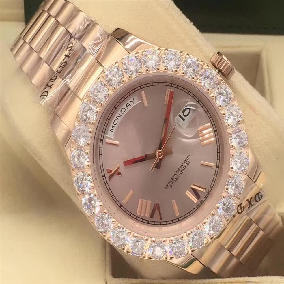 Luxury High Quality Mens Watch Presidential Day-Date 228235 18k Rose Gold Big Diamond Bezel Movement Automatic Mechanical Wrist Wa230I
Luxury High Quality Mens Watch Presidential Day-Date 228235 18k Rose Gold Big Diamond Bezel Movement Automatic Mechanical Wrist Wa230I