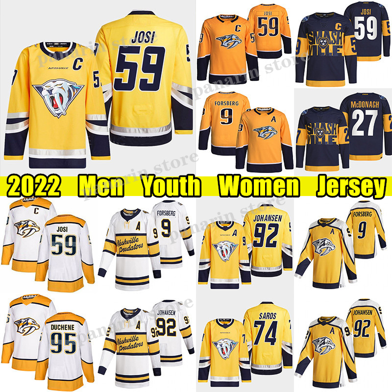 #59 Roman Josi Reverse Retro hockey jersey #9 Filip Forsberg Predators#92 Ryan Johansen Juuse Saros Ryan McDonagh Matt Duchene Mikael Granlund Yakov Trenin jerseys, White women
#59 Roman Josi Reverse Retro hockey jersey #9 Filip Forsberg Predators#92 Ryan Johansen Juuse Saros Ryan McDonagh Matt Duchene Mikael Granlund Yakov Trenin jerseys, White women