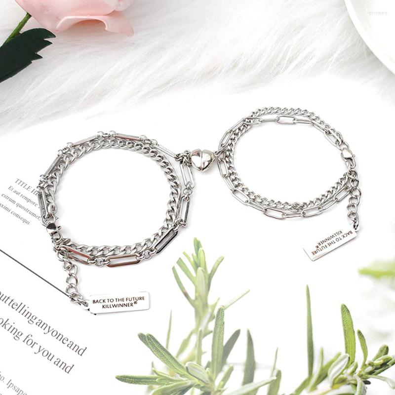 Charm Bracelets Adjustable Couple Stainless Steel Bracelet Heart Magnet Rectangle Pendant Festival Gift For Friends Lovers Women Men
Charm Bracelets Adjustable Couple Stainless Steel Bracelet Heart Magnet Rectangle Pendant Festival Gift For Friends Lovers Women Men