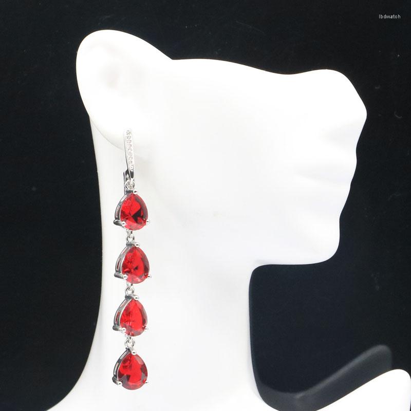 Dangle Earrings 68x8mm Stunning 9.5g Long Red Blood Ruby Smokey Topaz White CZ Females Gift Wedding Silver
Dangle Earrings 68x8mm Stunning 9.5g Long Red Blood Ruby Smokey Topaz White CZ Females Gift Wedding Silver