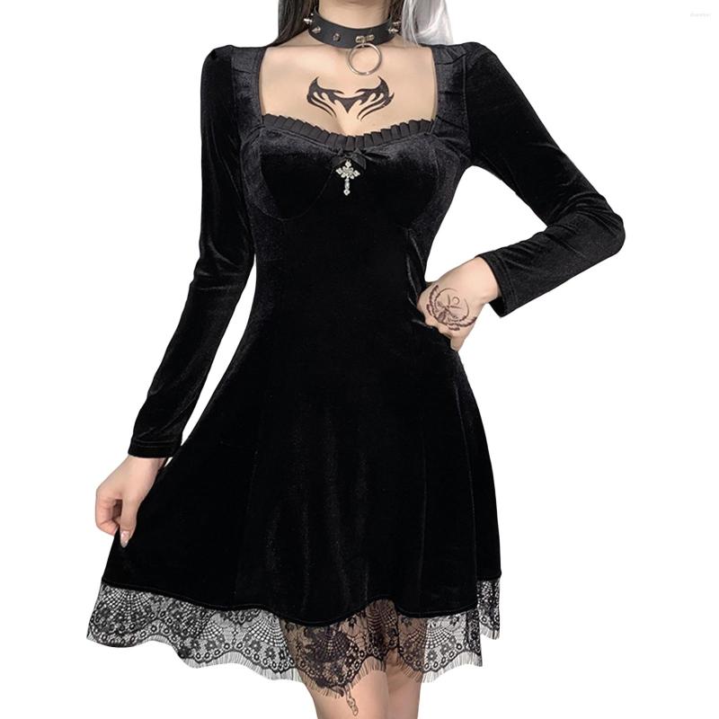 Casual Dresses Vintage Black Mini Dress Aesthetic Elegant High Waist Streetwear Long Sleeve Party Gothic A-Line Lolita
Casual Dresses Vintage Black Mini Dress Aesthetic Elegant High Waist Streetwear Long Sleeve Party Gothic A-Line Lolita