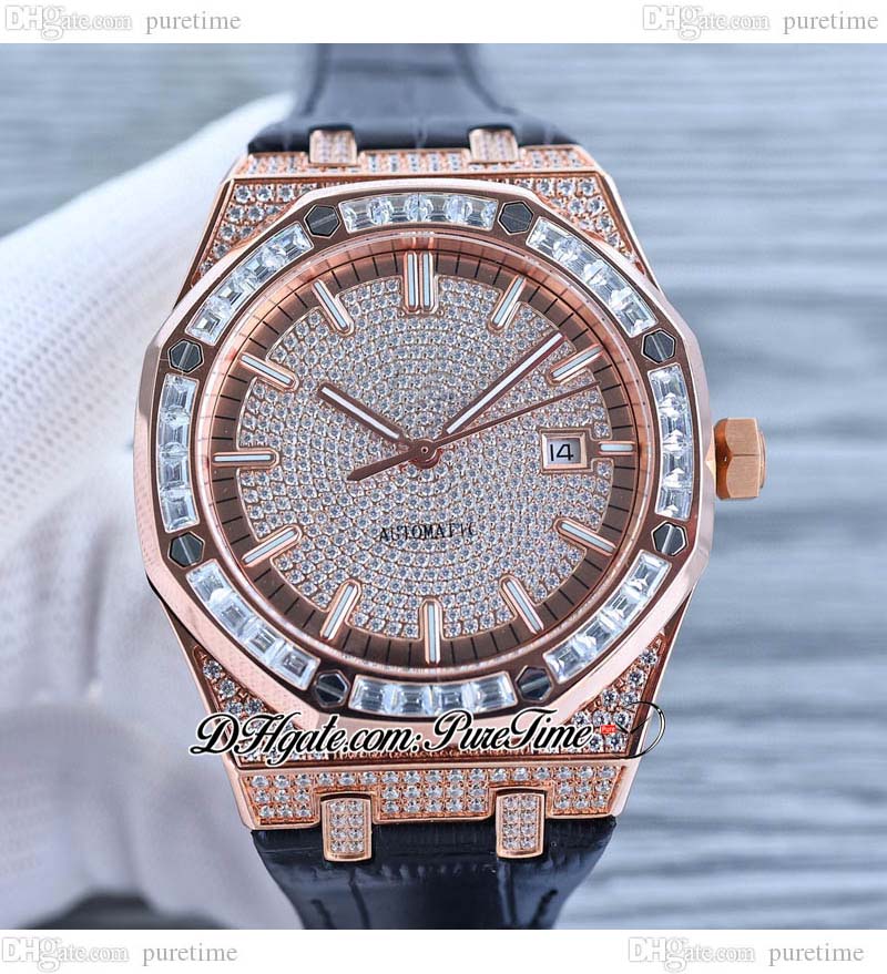 1540 Full Paved Diamonds A3120 Automatic Mens Watch 42 Rose Gold Baguette Diamond Ice out Dial Stick Blue Leather Strap Oak Jewelry Watches Super Edition Puretime B2
1540 Full Paved Diamonds A3120 Automatic Mens Watch 42 Rose Gold Baguette Diamond Ice out Dial Stick Blue Leather Strap Oak Jewelry Watches Super Edition Puretime B2