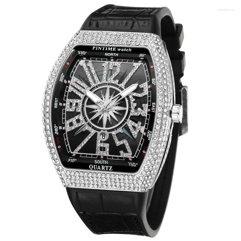 Wristwatches PINTIMEBig Dial Diamond Men Watches Top Creative Watch Military Clock Hip Hop Reloj Hombre Relogio Montre Homme, Rose black
Wristwatches PINTIMEBig Dial Diamond Men Watches Top Creative Watch Military Clock Hip Hop Reloj Hombre Relogio Montre Homme, Rose black