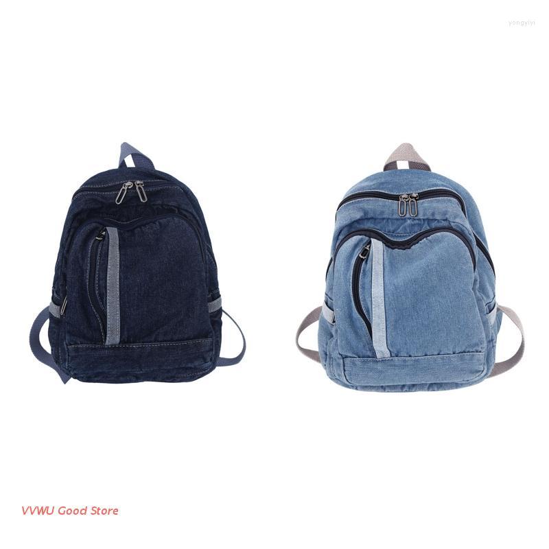 Backpack Portable Blue Jean Schoolbag Denim Travel Bag Rucksack For Women Girls, Deep blue
Backpack Portable Blue Jean Schoolbag Denim Travel Bag Rucksack For Women Girls, Deep blue