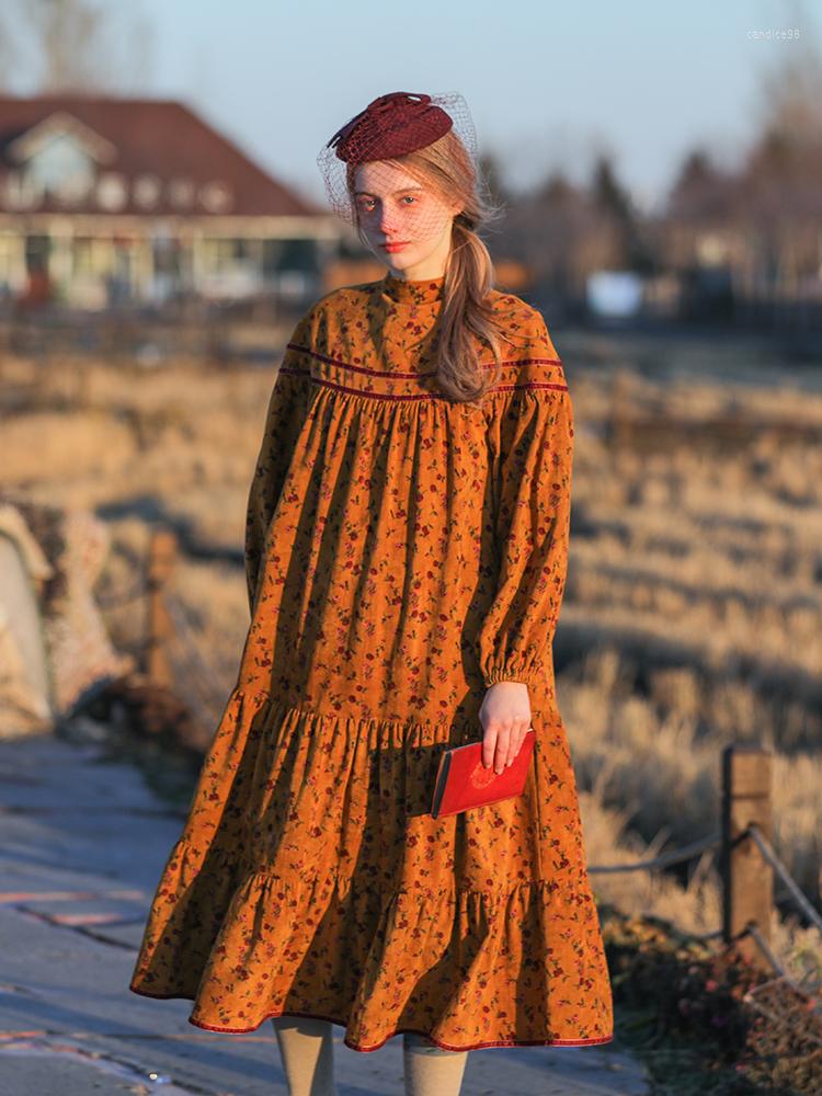 Casual Dresses Spring Autumn Winter Dress Women Mori Girls Floral Cotton Corduroy Midi Long Sleeve Loose Ruffles Sweet, Orange
Casual Dresses Spring Autumn Winter Dress Women Mori Girls Floral Cotton Corduroy Midi Long Sleeve Loose Ruffles Sweet, Orange