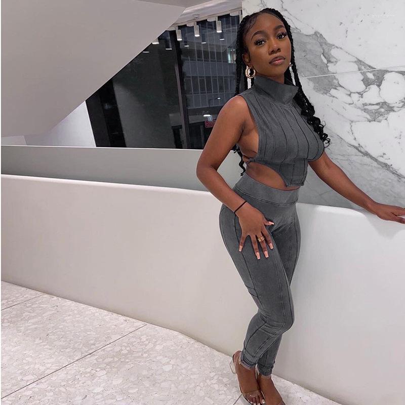 Women' Two Piece Pants Women Sexy O Neck Sleeveless Bandage Crop Top Leggings Skinny Club Set Outfits Streetwear Casual Lace Up Tracksuit, Grey set
Women' Two Piece Pants Women Sexy O Neck Sleeveless Bandage Crop Top Leggings Skinny Club Set Outfits Streetwear Casual Lace Up Tracksuit, Grey set