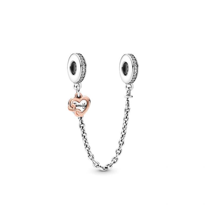 New Popular 925 Sterling Silver Exquisite Pearl Flower Butterfly Family Safety Chain Pendant Charm Is Suitable For Primitive Bracelet DIY Female Jewel