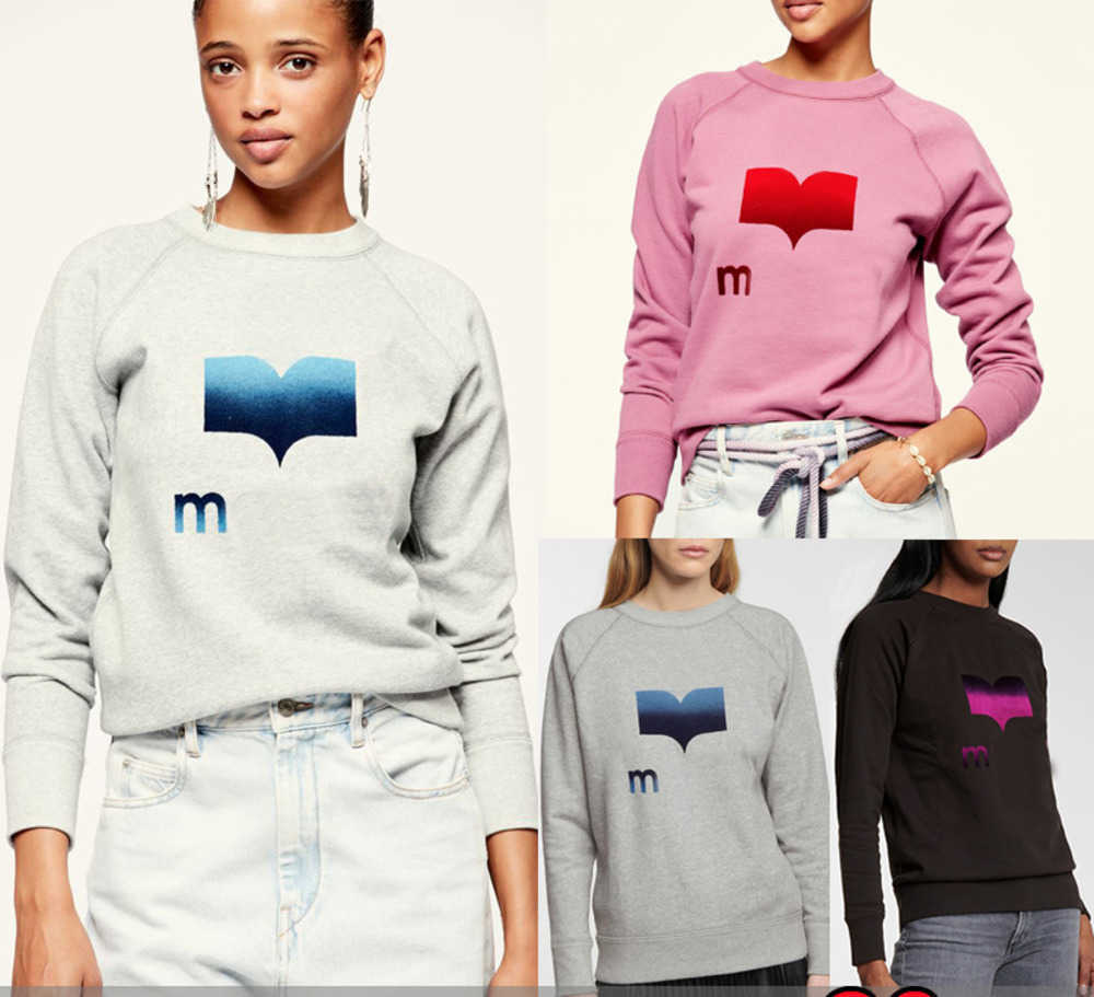 Isabel Marant Designer Pullover Sweatshirts Long Sleeve Gradient Contrast Flocked Print Sweatshirt Loose Top Round Neck Sweater for Women, Milk white (spot)
Isabel Marant Designer Pullover Sweatshirts Long Sleeve Gradient Contrast Flocked Print Sweatshirt Loose Top Round Neck Sweater for Women, Milk white (spot)