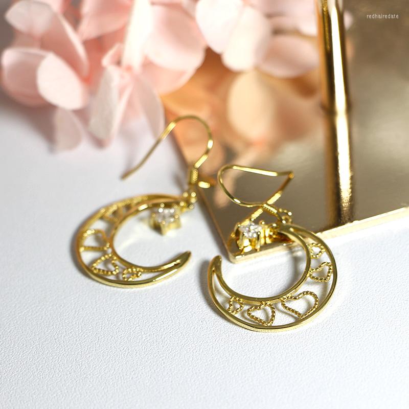 Dangle Earrings Exquisite Fashion Stars & Moon S925 Silver For Women