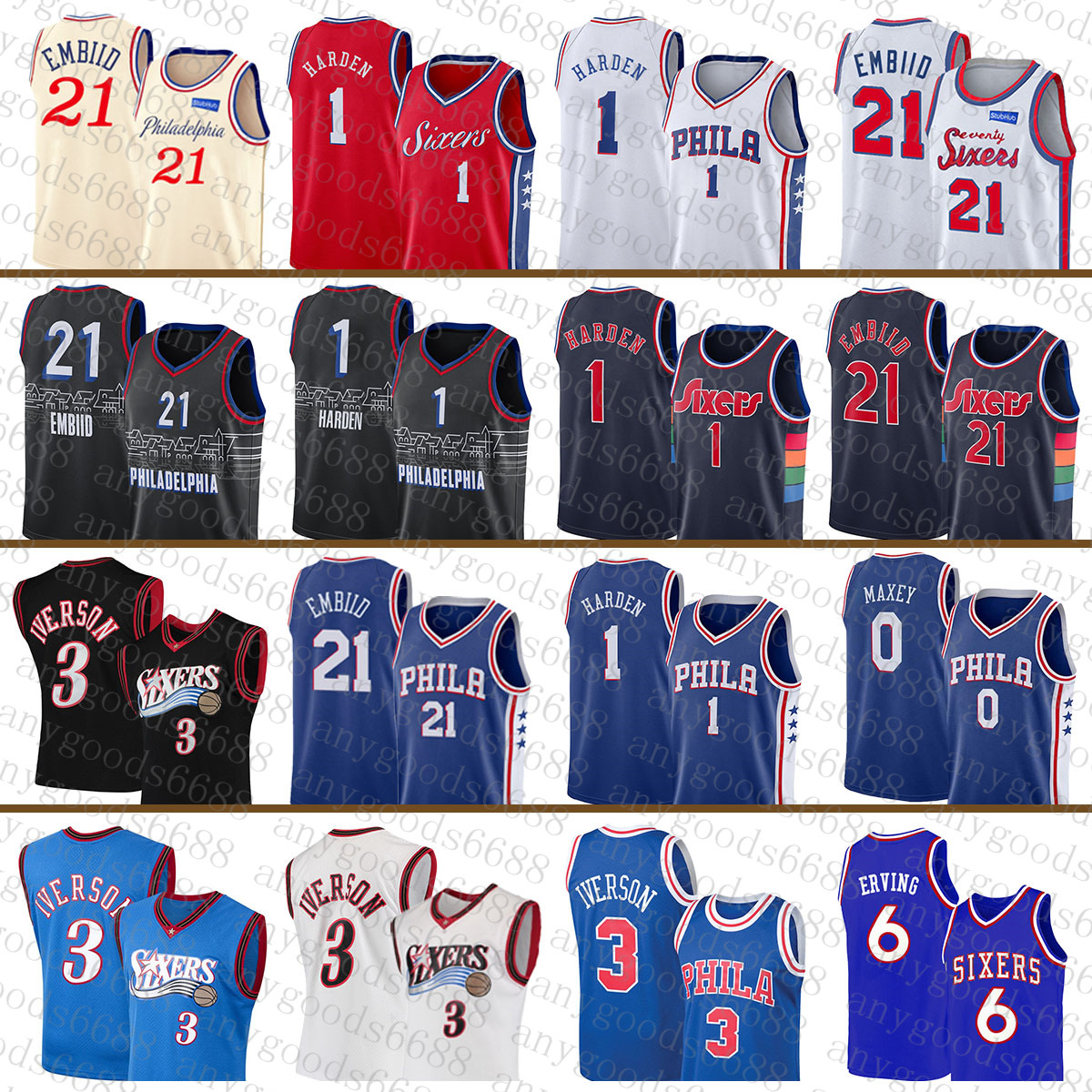 Philadelphias 76er 3 6 Tyrese Maxey James Harden Joel Embiid Basketball Jersey 2021 2022 New 0 1 21 Allen Iverson Julius Erving Army Green
Philadelphias 76er 3 6 Tyrese Maxey James Harden Joel Embiid Basketball Jersey 2021 2022 New 0 1 21 Allen Iverson Julius Erving Army Green
