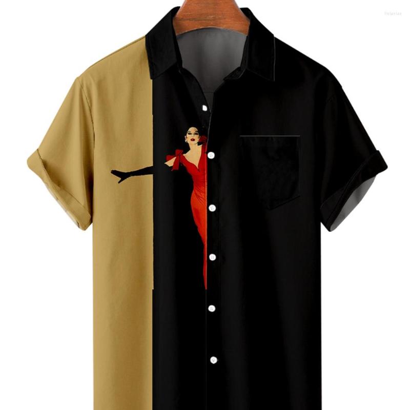 Men's Casual Shirts Men's Short Sleeve Lapel Shirt Street Fashion Style Oversized Beauty Dance 3D Printing Harajuku Color Matching, Black
Men's Casual Shirts Men's Short Sleeve Lapel Shirt Street Fashion Style Oversized Beauty Dance 3D Printing Harajuku Color Matching, Black
