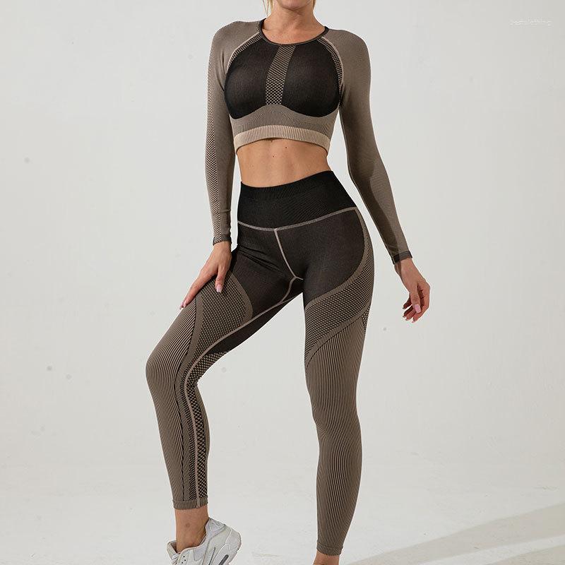Active Sets Seamless Yoga Stitching Sports Fitness High Waist Hip Raise Pants Long-Sleeved Suits Workout Clothes Gym Leggings Set Women, Khaki
Active Sets Seamless Yoga Stitching Sports Fitness High Waist Hip Raise Pants Long-Sleeved Suits Workout Clothes Gym Leggings Set Women, Khaki