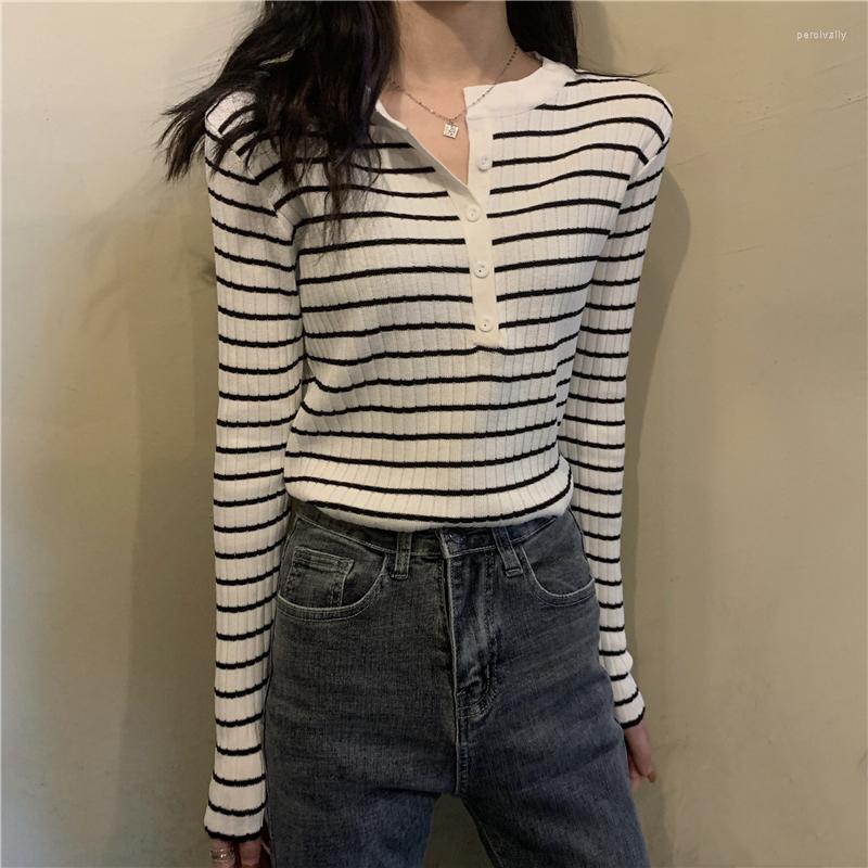 Women's Sweaters Striped Knitted Sweater Thin Single Breasted Slim Elegant Pullovers O-Neck Sexy Korean Knitwear Jumpers Vintage Buttons, Black
Women's Sweaters Striped Knitted Sweater Thin Single Breasted Slim Elegant Pullovers O-Neck Sexy Korean Knitwear Jumpers Vintage Buttons, Black