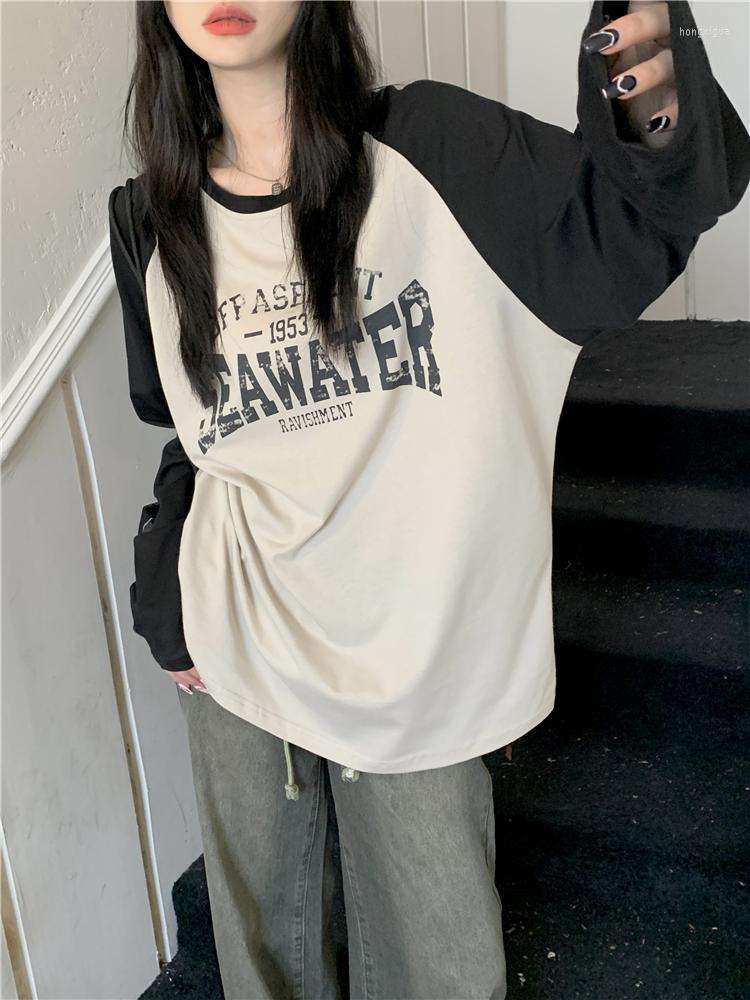 Women's T Shirts Vintage Shirt For Women 2022 In Long Sleeve Grunge Aesthetic Streetwear Letter Tee Retro Tops 2000s Clothes, Black with apricot
Women's T Shirts Vintage Shirt For Women 2022 In Long Sleeve Grunge Aesthetic Streetwear Letter Tee Retro Tops 2000s Clothes, Black with apricot