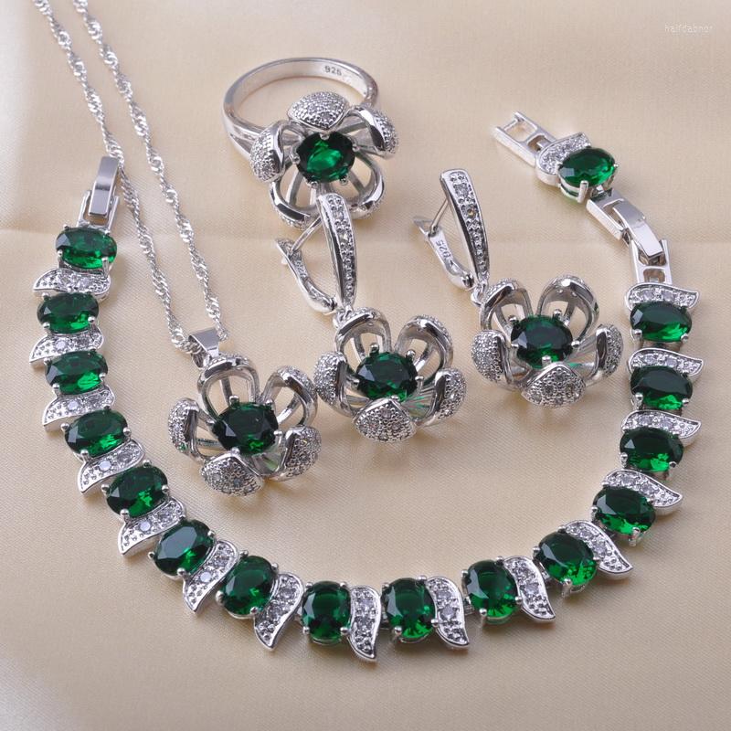 Necklace Earrings Set Bridal Jewelry Silver Color For Women Wedding Green Zircon Bracelet Ring Free Gift Box QS0616, Picture shown
Necklace Earrings Set Bridal Jewelry Silver Color For Women Wedding Green Zircon Bracelet Ring Free Gift Box QS0616, Picture shown