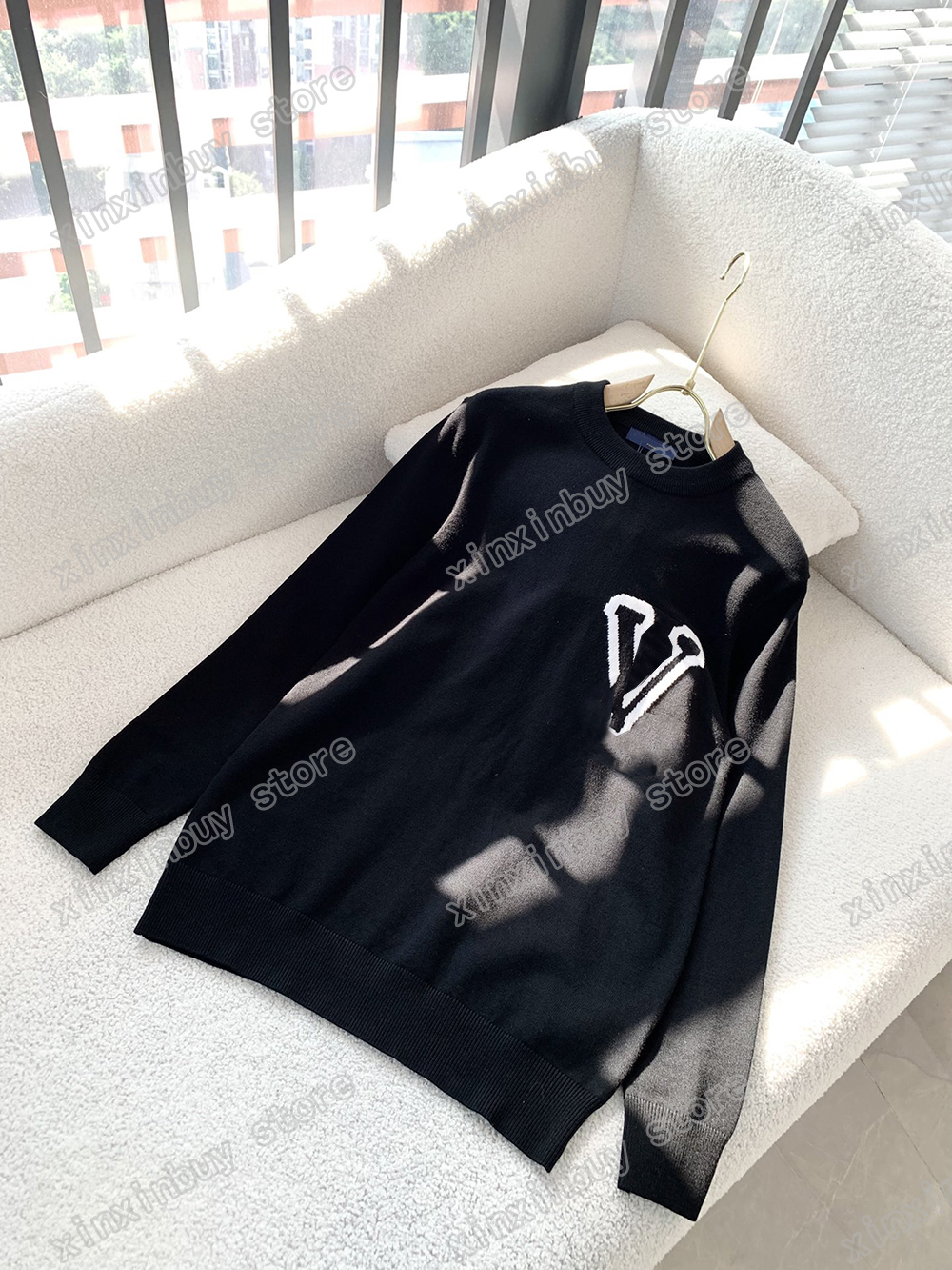 xinxinbuy Men designer Hoodie sweater Jacquard letter stripe Knitted wool fabric Paris women black white blue S-XL, 01
xinxinbuy Men designer Hoodie sweater Jacquard letter stripe Knitted wool fabric Paris women black white blue S-XL, 01
