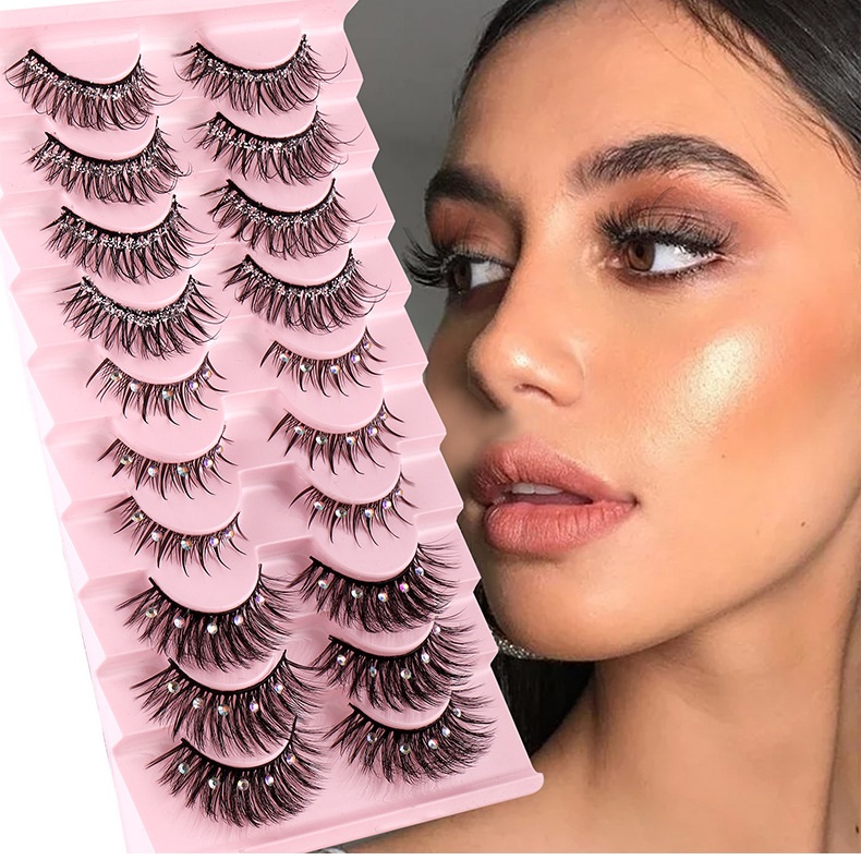Thick Natural Mink False Eyelashes with Diamond & Glitter Powder Curly Crisscross Handmade Reusable Multilayer 3D Fake Lashes Soft and Vivid Shimmer Eyelashes
Thick Natural Mink False Eyelashes with Diamond & Glitter Powder Curly Crisscross Handmade Reusable Multilayer 3D Fake Lashes Soft and Vivid Shimmer Eyelashes