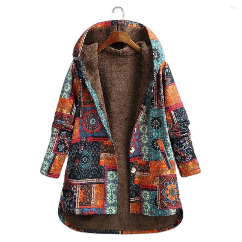 Women's Jackets Winter Vintage Women Coat Warm Printing Thick Fleece Hooded Long Jacket With Pocket Ladies Outwear Loose For, Blue
Women's Jackets Winter Vintage Women Coat Warm Printing Thick Fleece Hooded Long Jacket With Pocket Ladies Outwear Loose For, Blue