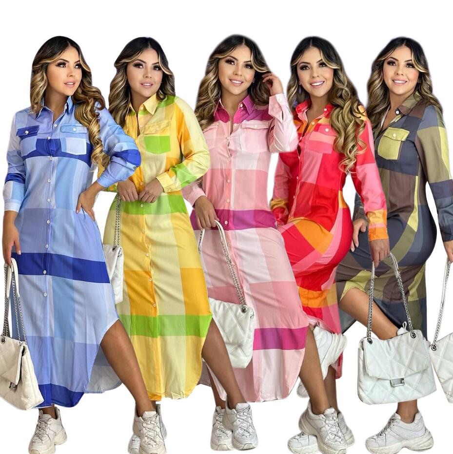 Q6070 European and American women's dresses autumn temperament commuter slim ladies long plaid skirt, Pink 3
Q6070 European and American women's dresses autumn temperament commuter slim ladies long plaid skirt, Pink 3