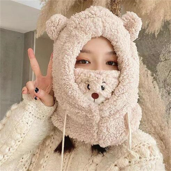 Cartoon Bear Ear Lamb Beanie Hat With Mask Warm Balaclava Winter Thickened Ear Protection Autumn Skullies Beanies for Women Girl GC1797, Cream
Cartoon Bear Ear Lamb Beanie Hat With Mask Warm Balaclava Winter Thickened Ear Protection Autumn Skullies Beanies for Women Girl GC1797, Cream
