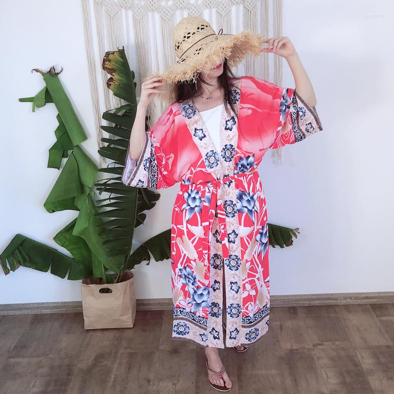Women's Trench Coats Vintage Flamingo Floral Prints Cardigan With Belt Japanese Vivid Retro Romance Sash Kimono Long Traditional Design, Red
Women's Trench Coats Vintage Flamingo Floral Prints Cardigan With Belt Japanese Vivid Retro Romance Sash Kimono Long Traditional Design, Red