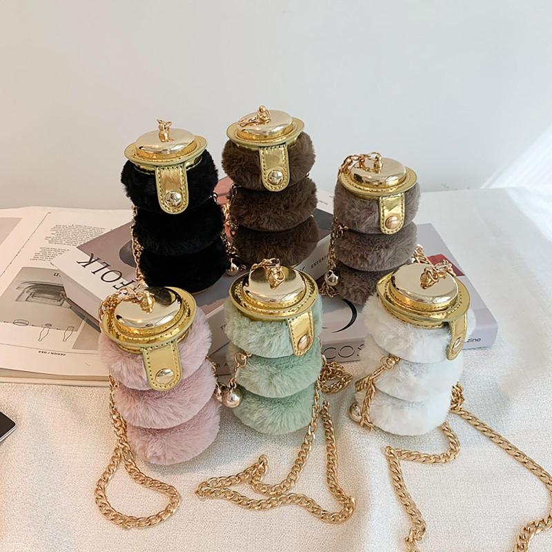 Evening Bags Fashion Women Crossbody Bag Cylinder Shape Chain Soft Plush Small Purse For Cute Style Lady, Black
Evening Bags Fashion Women Crossbody Bag Cylinder Shape Chain Soft Plush Small Purse For Cute Style Lady, Black