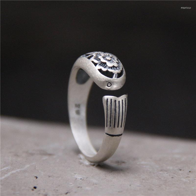 Cluster Rings The S990 Sterling Silver Literary Carved Ring Ladies Retro Personality Small Fish Pure Fidget XY027
Cluster Rings The S990 Sterling Silver Literary Carved Ring Ladies Retro Personality Small Fish Pure Fidget XY027