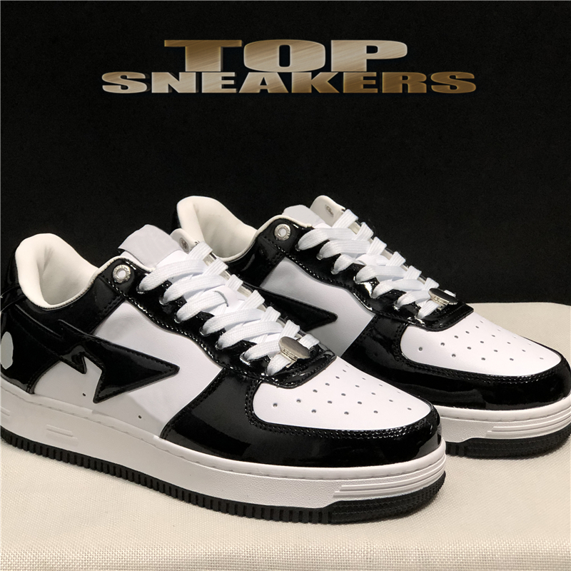 Top Men Bapestas Casual Shoes Woman Fashion Patent Leather Luxury Bapesta Sneaker Black White Comfortable Message Outdoor Plate-forme Sneakers Skate Chaussures, With box
Top Men Bapestas Casual Shoes Woman Fashion Patent Leather Luxury Bapesta Sneaker Black White Comfortable Message Outdoor Plate-forme Sneakers Skate Chaussures, With box