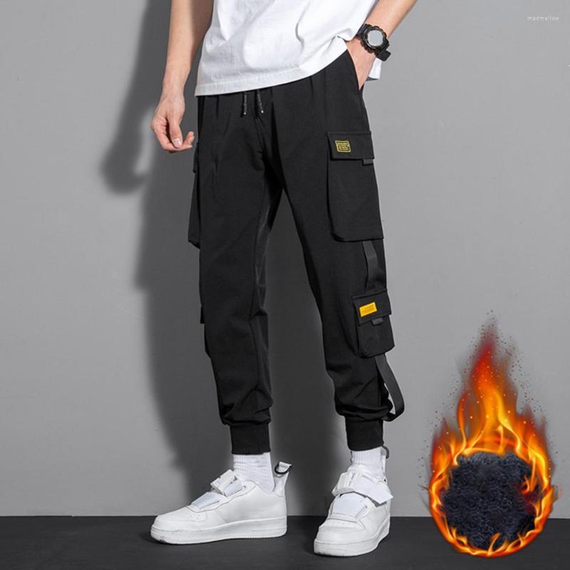 Men's Pants Men Cargo Multi Pockets Elastic Waist Ribbon Hip Hop Trousers Winter Plush Lining Ankle Tied Harem Streetwear, Black
Men's Pants Men Cargo Multi Pockets Elastic Waist Ribbon Hip Hop Trousers Winter Plush Lining Ankle Tied Harem Streetwear, Black