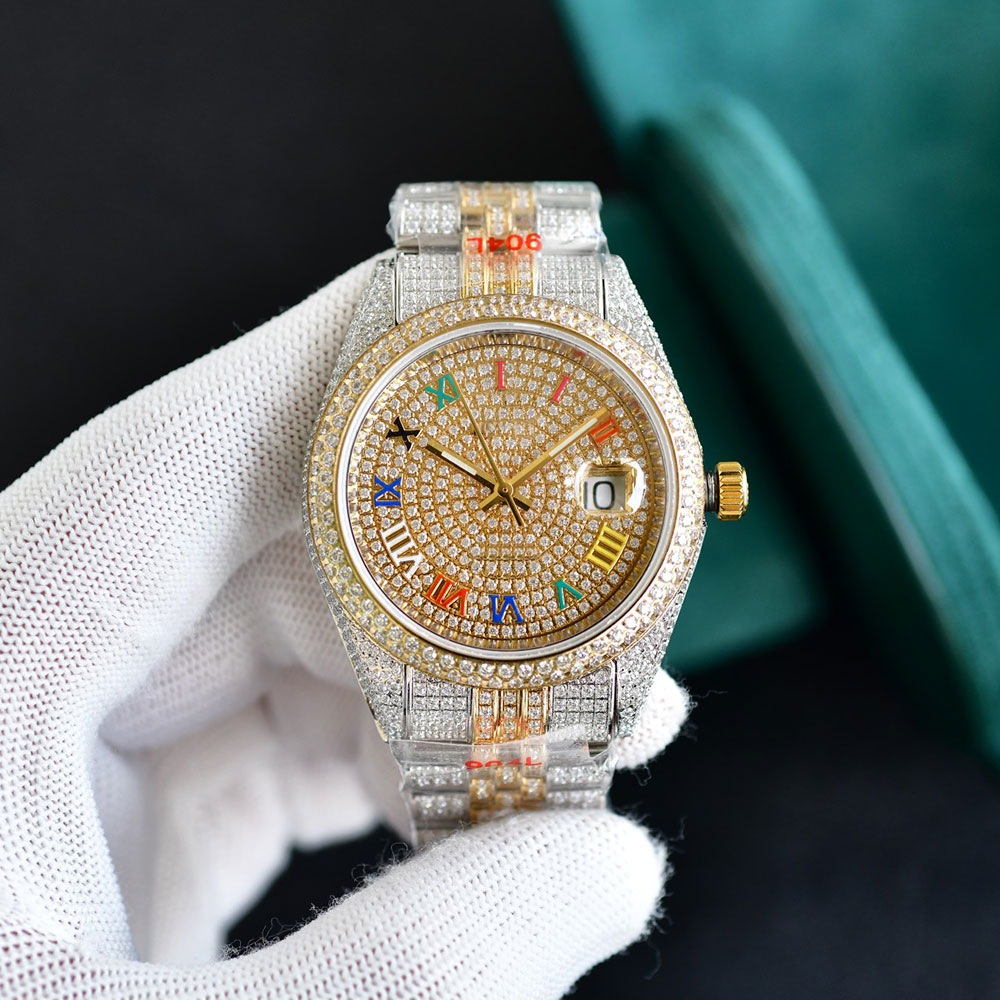 Business Diamond Mens Watches 41mm Automatic Mechanical Watch 2824 Movement Sapphire Crystal Steel Strap Shining Diamonds WristWatches Gift For Men, Color 5
Business Diamond Mens Watches 41mm Automatic Mechanical Watch 2824 Movement Sapphire Crystal Steel Strap Shining Diamonds WristWatches Gift For Men, Color 5